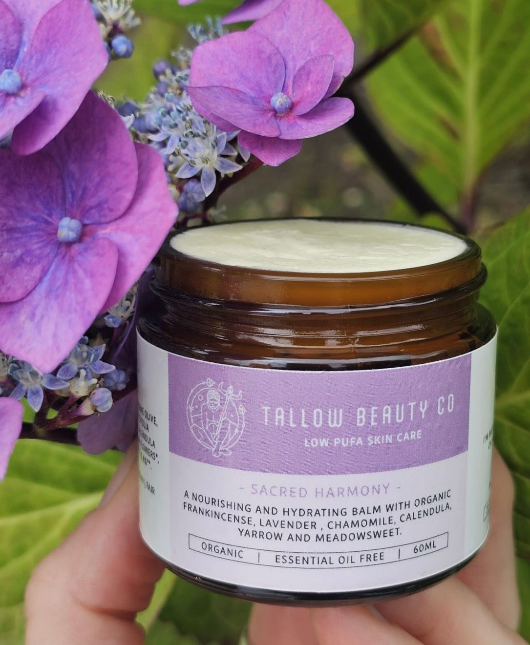 TALLOW BALM INFUSED WITH FRANKINCENSE, LAVENDER, CHAMOMILE, CALENDULA, YARROW & MEADOWSWEET, SACRED HARMONY