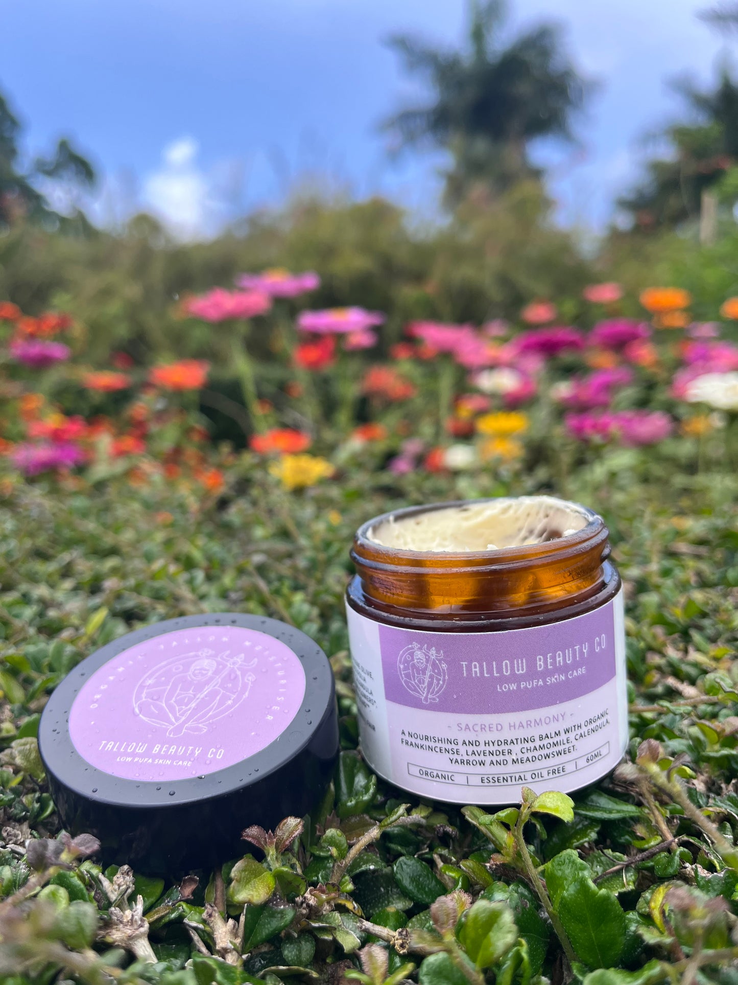 TALLOW BALM INFUSED WITH FRANKINCENSE, LAVENDER, CHAMOMILE, CALENDULA, YARROW & MEADOWSWEET,  SACRED HARMONY