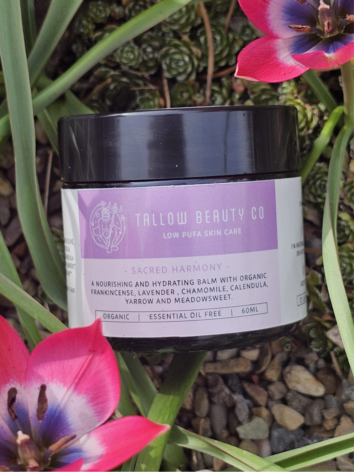 TALLOW BALM INFUSED WITH FRANKINCENSE, LAVENDER, CHAMOMILE, CALENDULA, YARROW & MEADOWSWEET,  SACRED HARMONY
